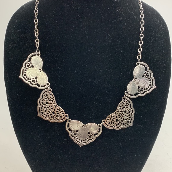 Silver and Light Blue statement Necklace and matching earrings - Picture 6 of 10